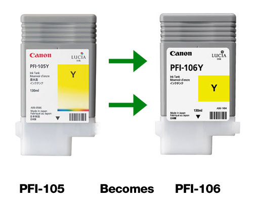 Canon PFI-105 changed to PFI-106
